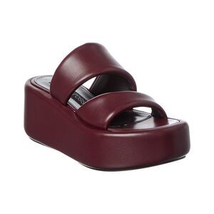 Sergio Rossi Spongy 10 Leather Platform Sandal, Red